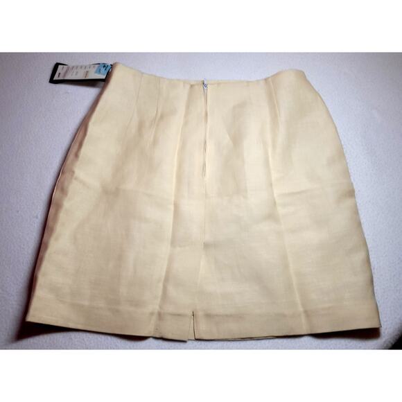 Giorgio Sant Angelo Womens Skirt 14 Linen Blend Vtg Yellow Mini Y2K 90s Preppy - Picture 2 of 5